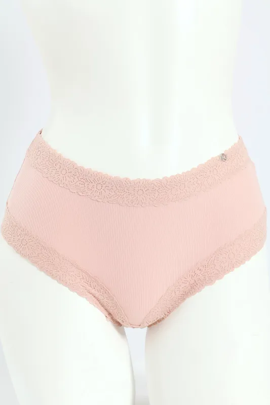 3 Pack Lace Trim Boyleg Panties - Milk/Black/Seashell sold by Edgars