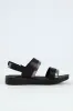 Double Strap Ankle Strap Sandal - Black sold by Edgars