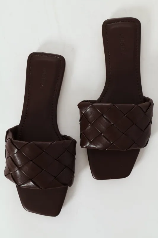 Slide Sandal - Dark Brown sold by Edgars