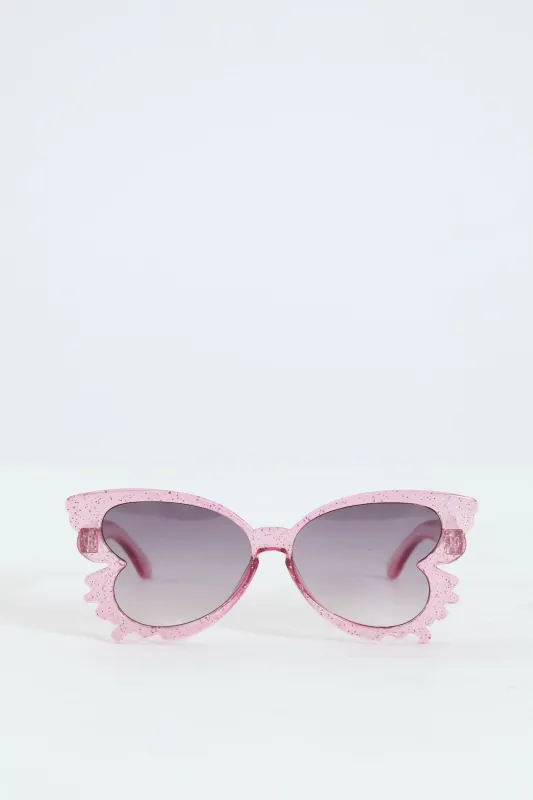 Pre-Girls Glitter Butterfly Cateye Sunnies - Pink sold by Edgars