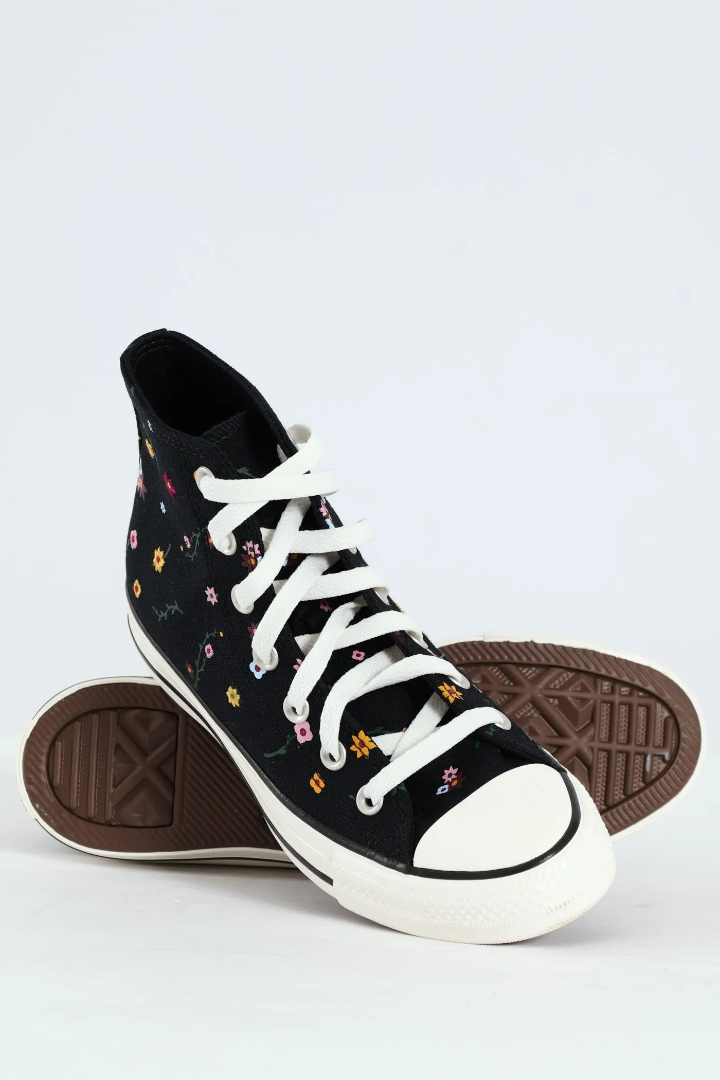 Chuck Taylor All Star Embroidered Floral Sneaker - Black sold by Edgars