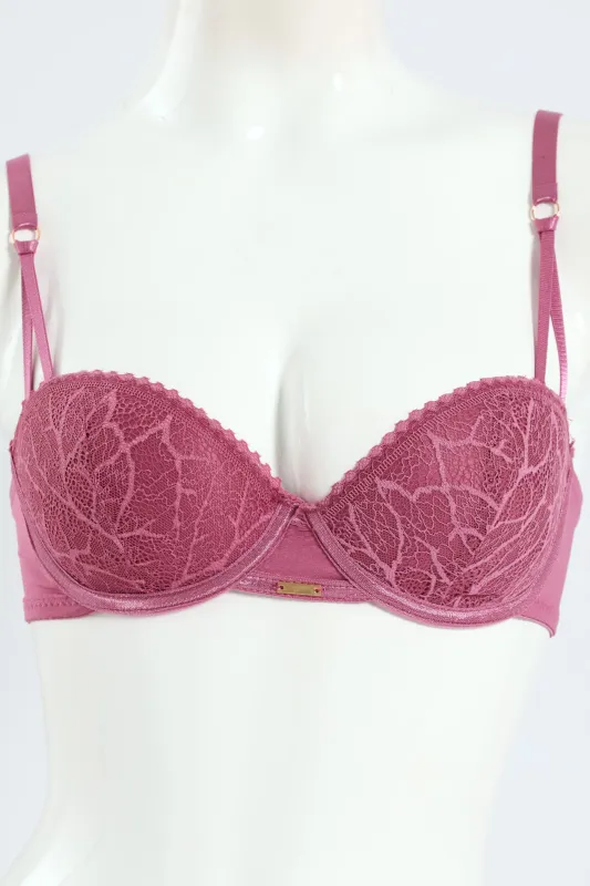 2 Pack Lace Balconette Bra - Rose/Black sold by Edgars 