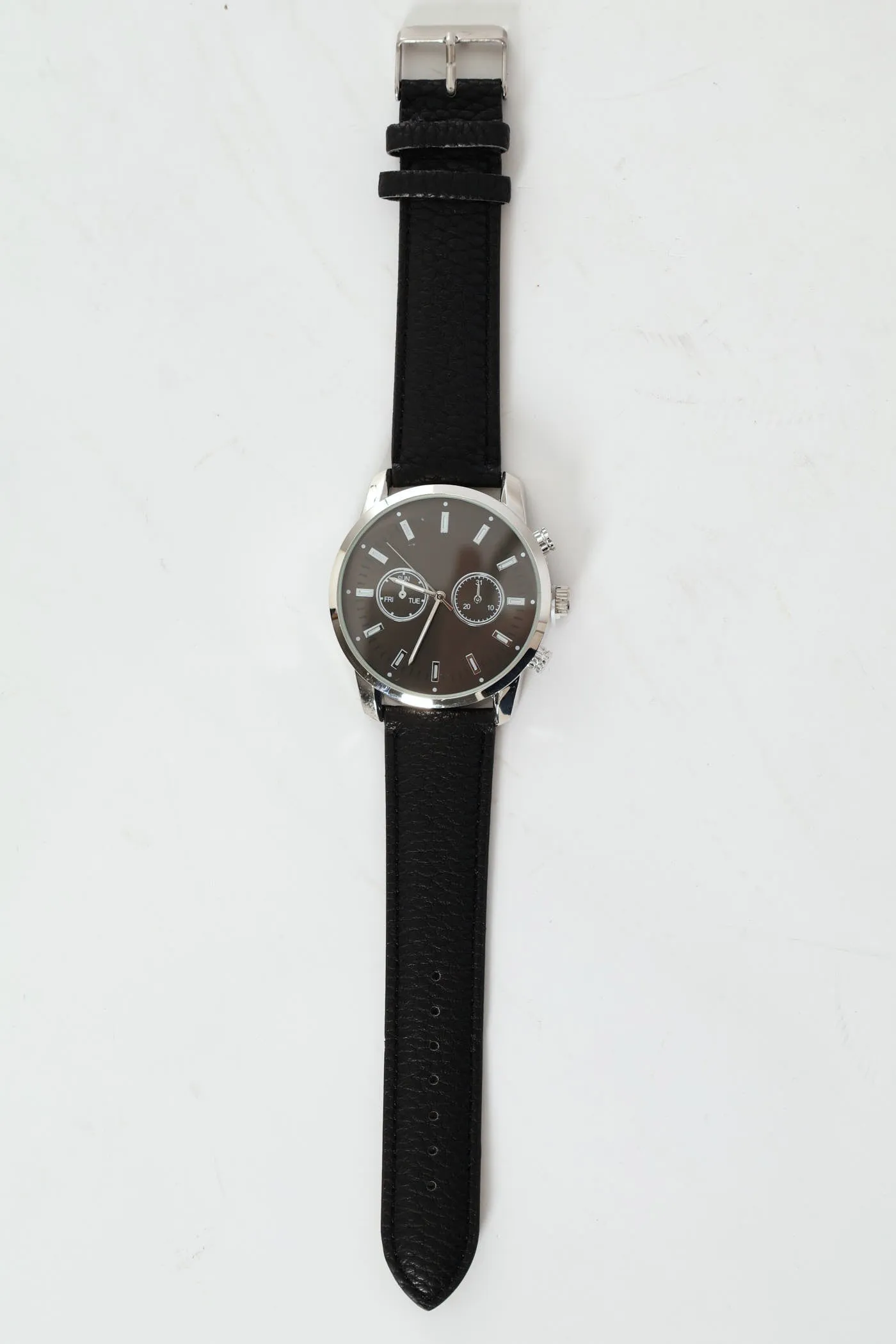 PU Grain Analogue Watch - Black sold by Edgars