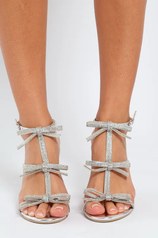 Diamante Multi Strap Stiletto Heel - Silver sold by Edgars 