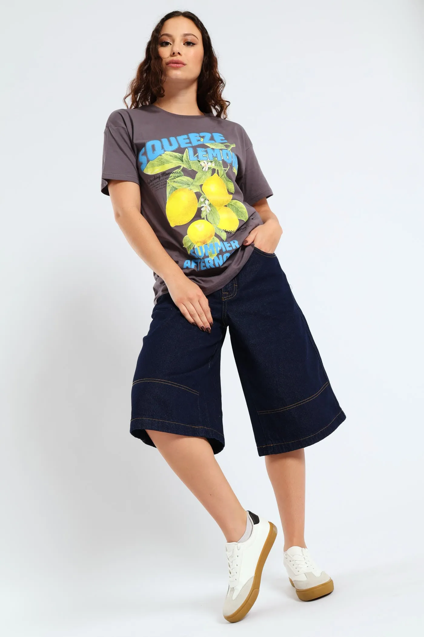 Lemon Oversized Printed Tee - Grey sold by Edgars product image thumbnail 2