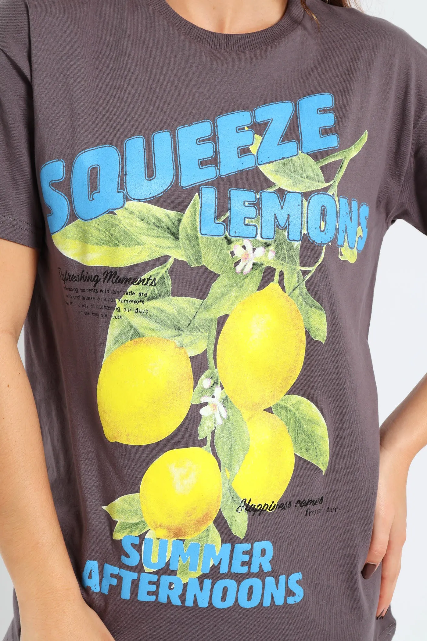 Lemon Oversized Printed Tee - Grey sold by Edgars product image thumbnail 3