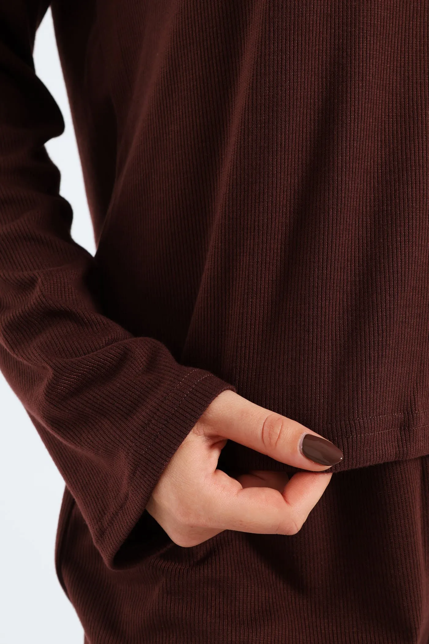 Long Sleeve Rib Knit Tee - Brown sold by Edgars product image thumbnail 5