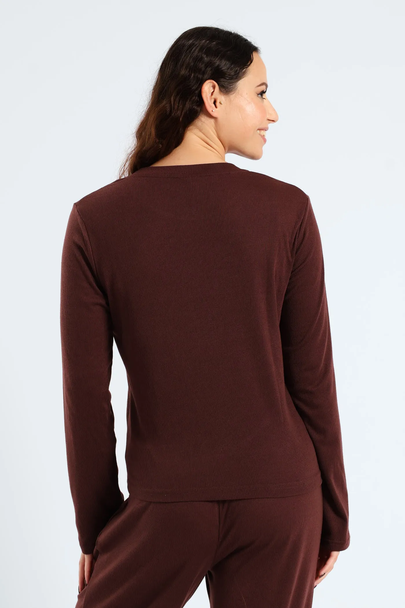 Long Sleeve Rib Knit Tee - Brown sold by Edgars product image thumbnail 4