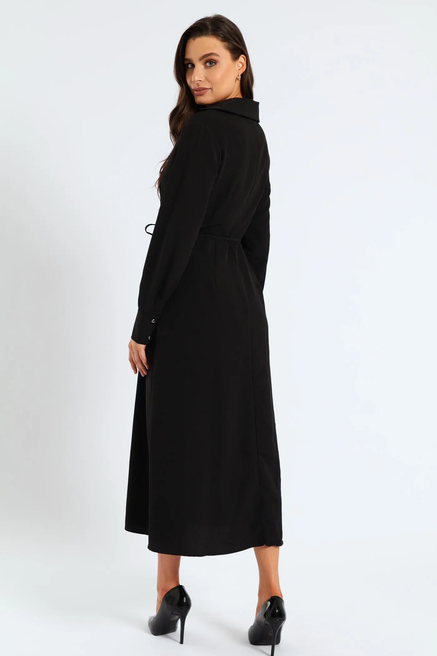 Darted Waisted Midi Shirt Dress - Black sold by Edgars product image thumbnail 3