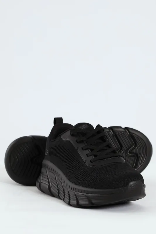Bobs B Flex Hi Knit Lace Up Sneaker - Black sold by Edgars