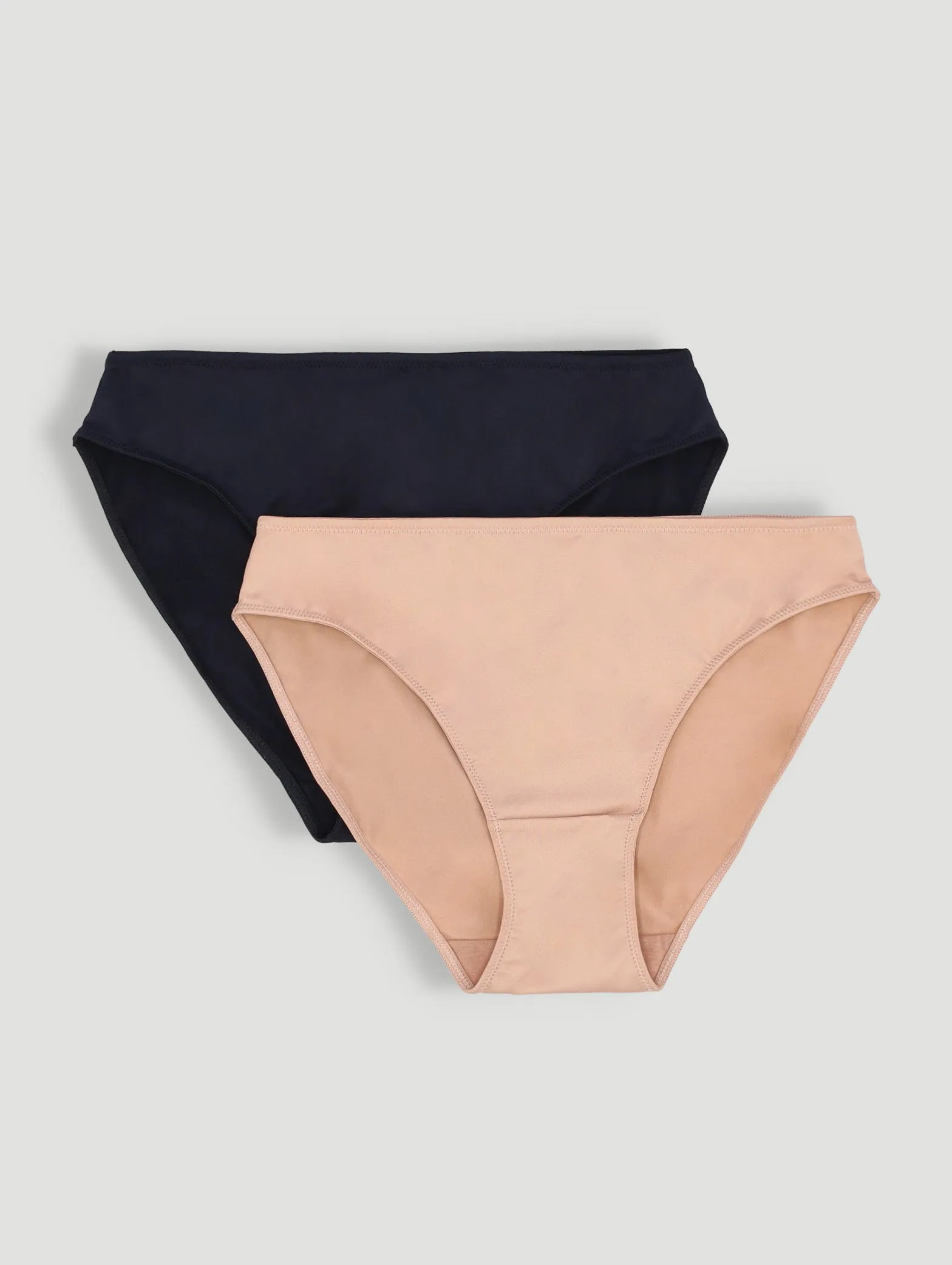 2 Pack Bikini Panties - Beige/Black sold by Edgars