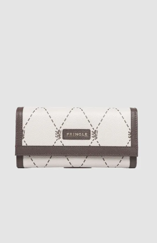 Argyle Print Flapover Purse - Stone sold by Edgars