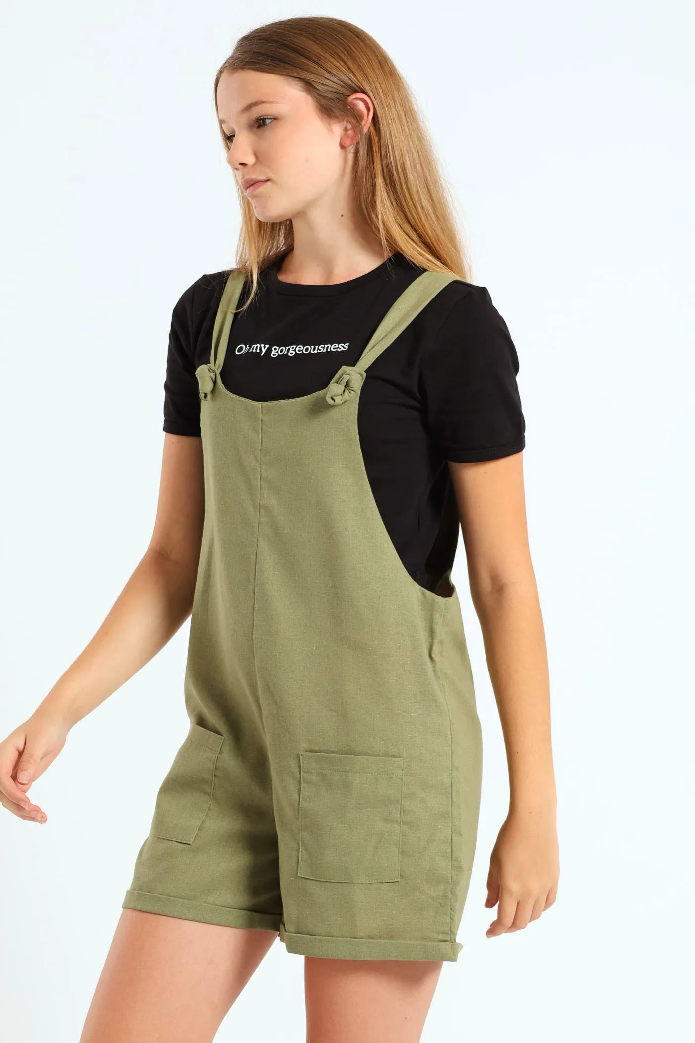 Girls Linen Dungaree - Fatigue sold by Edgars product image thumbnail 2