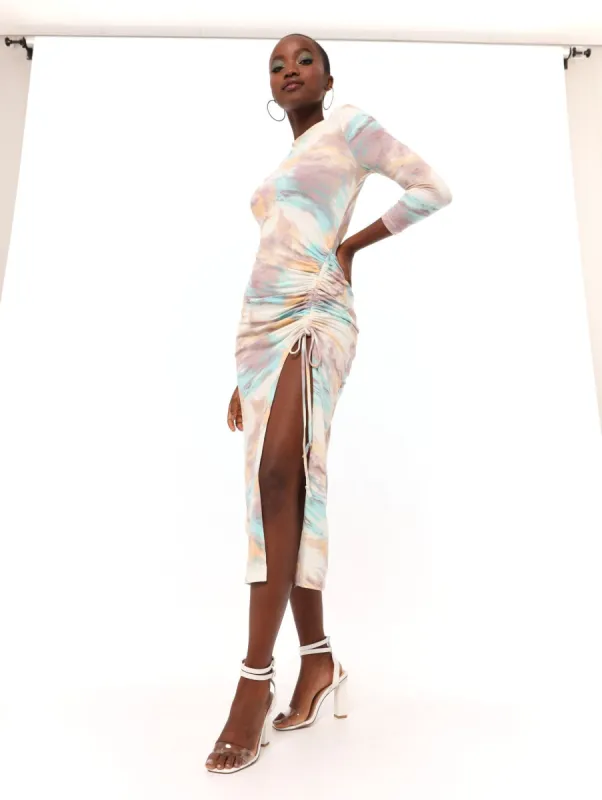 Ladies Tie Dye Rouched Tube Dress sold by Edgars