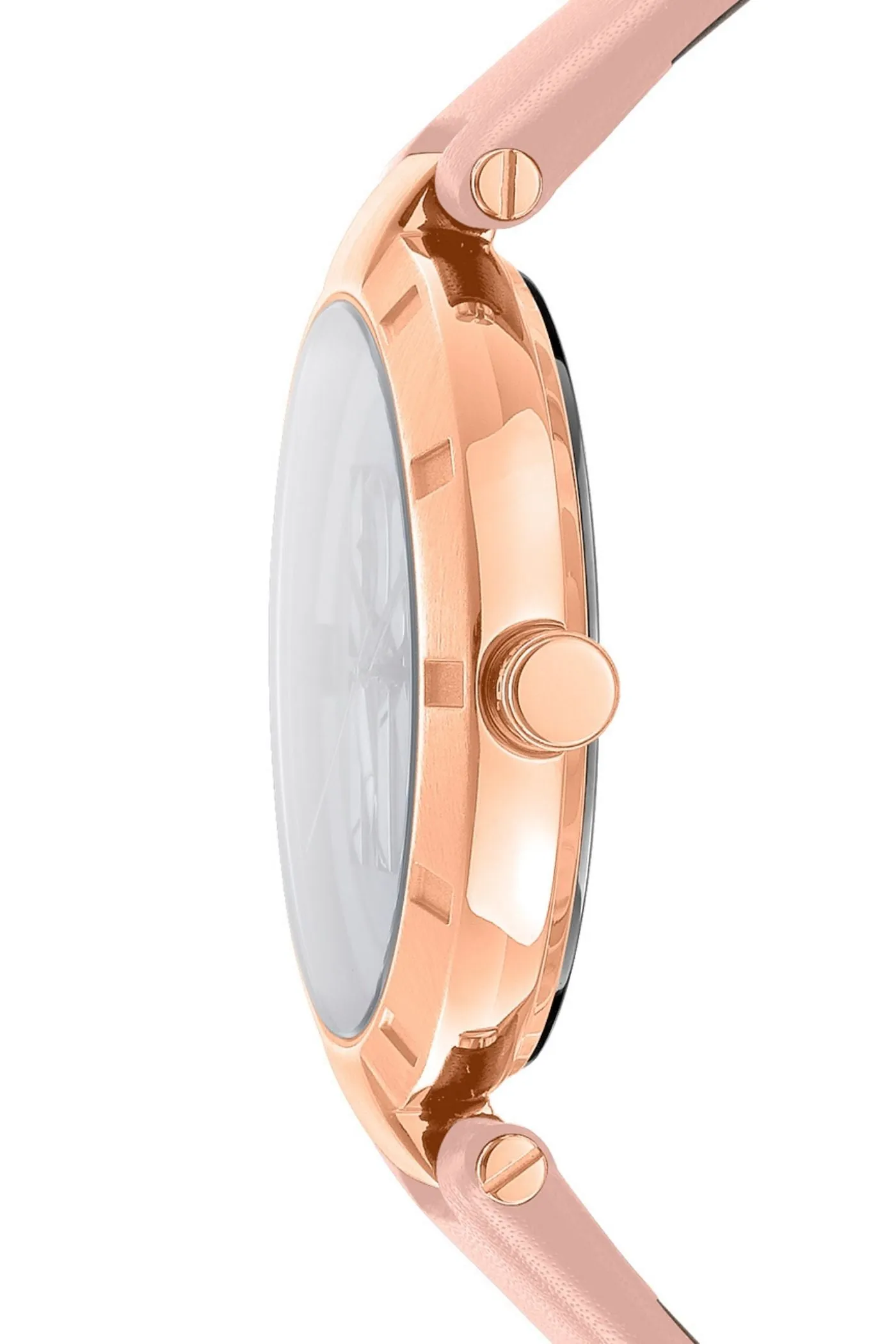 Logo Rose Gold Case & Silver White Dial Watch With Pink Leather Strap - Pink sold by Edgars product image thumbnail 3