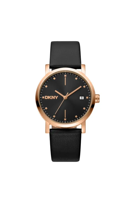 Urban Rose Gold Case & Black Date Dial Watch - Black made by Edgars