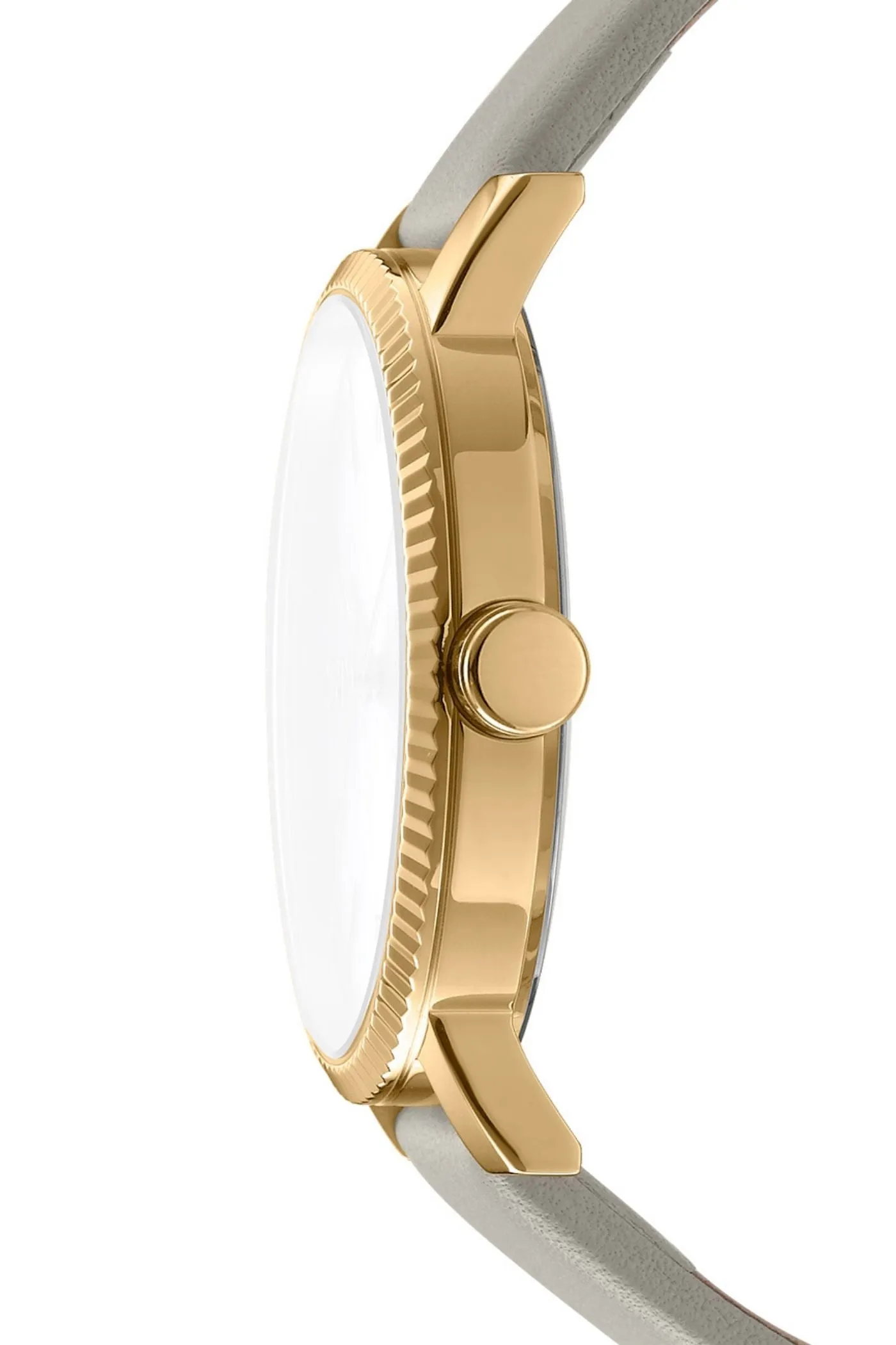 Urban Gold Case & Silver Dial Watch With Grey Leather Strap - Grey sold by Edgars product image thumbnail 3