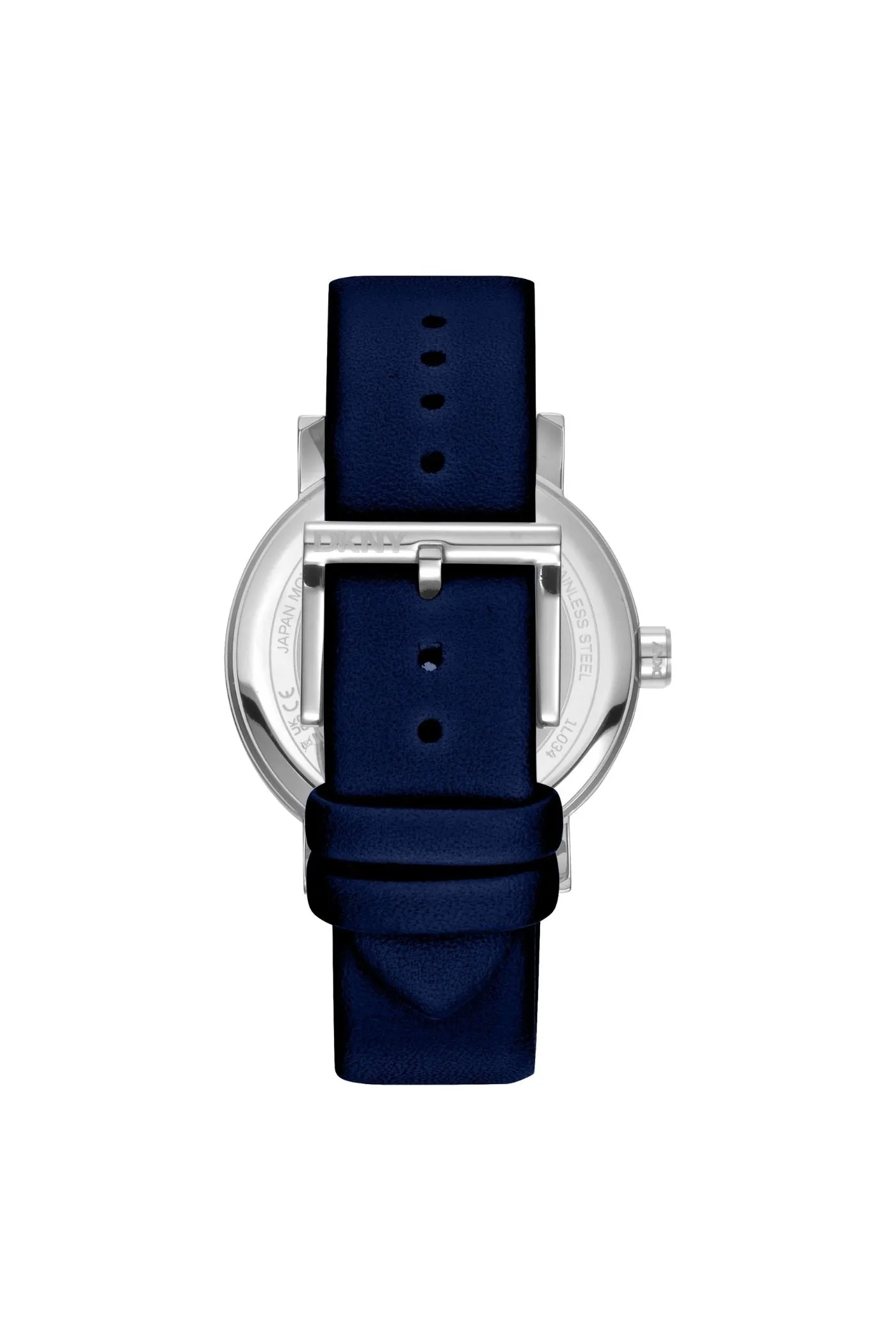 Urban Stainless Steel Case & Silver Dial Watch With Navy Leather Strap - Navy sold by Edgars product image thumbnail 2