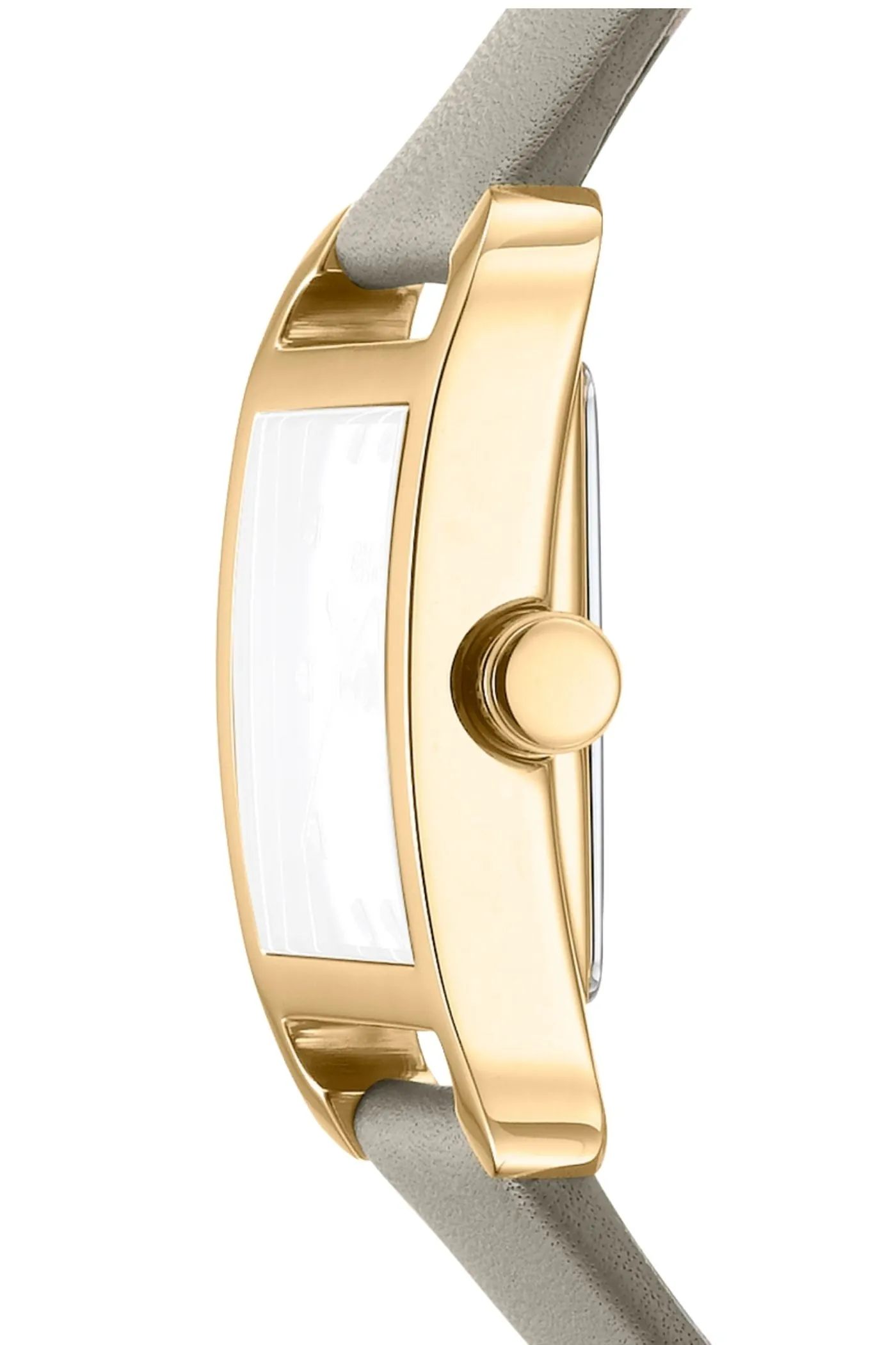 Iconic Square Gold Case & Silver Dial Watch With Grey Leather Strap - Grey sold by Edgars product image thumbnail 3