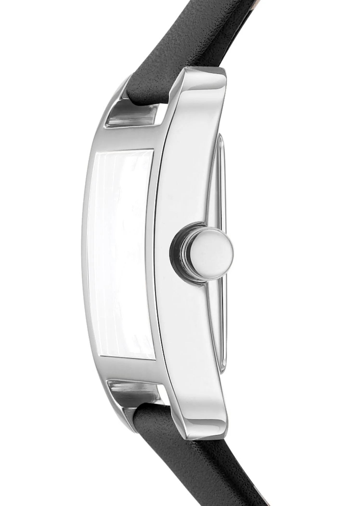 Iconic Square Stainless Steel Case & Dial Watch With Black Leather Strap - Black sold by Edgars product image thumbnail 3