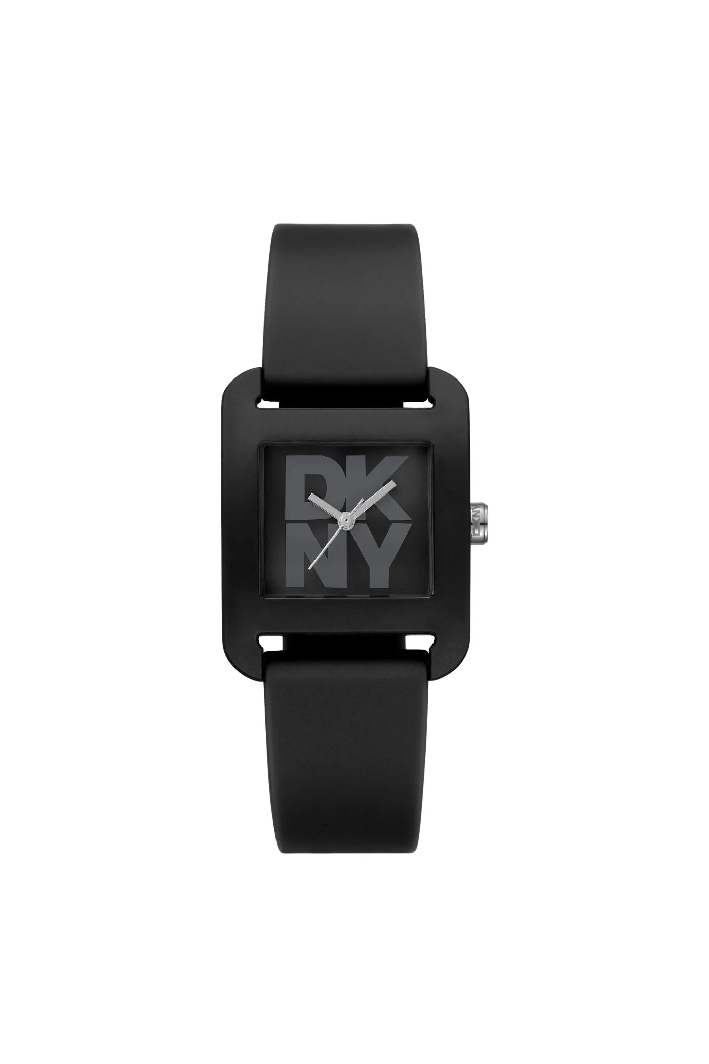 Iconic Square Case & Black Dial Watch With Silicone Strap - Black sold by Edgars