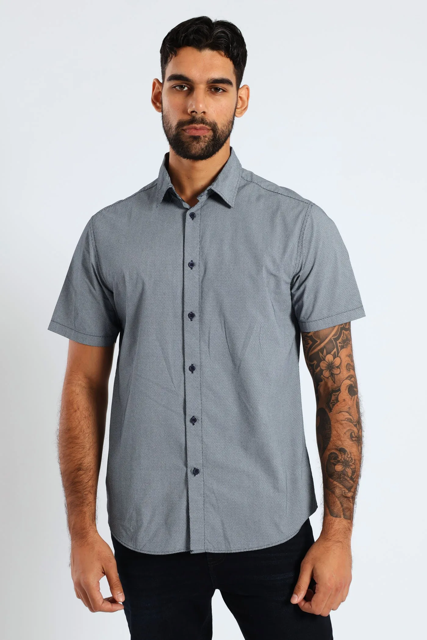 Geo Print Gear Shirt - Navy sold by Edgars
