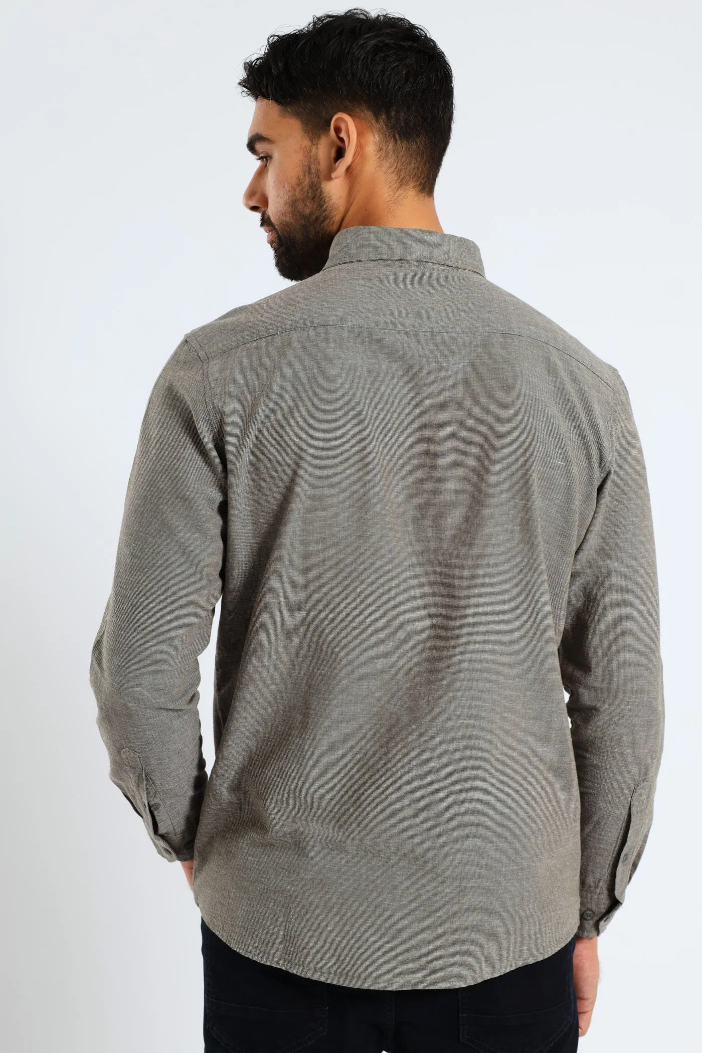 Long Sleeve Textured Woven Shirt - Fatigue sold by Edgars product image thumbnail 3