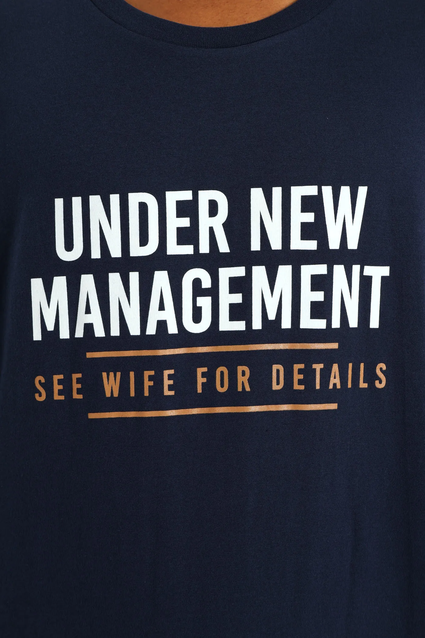 Wife Management Slogan Tee - Navy sold by Edgars product image thumbnail 2