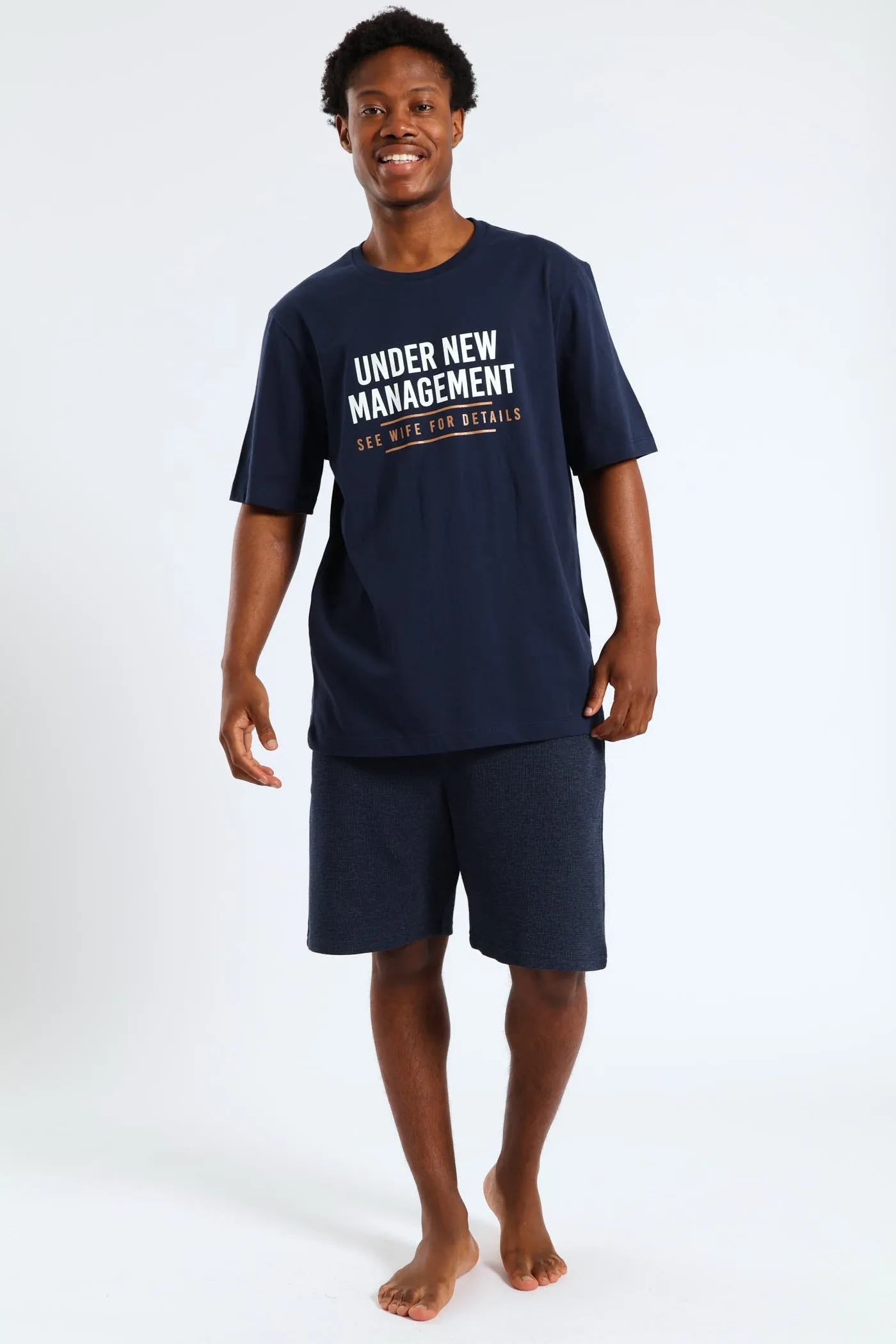 Wife Management Slogan Tee - Navy sold by Edgars product image thumbnail 5