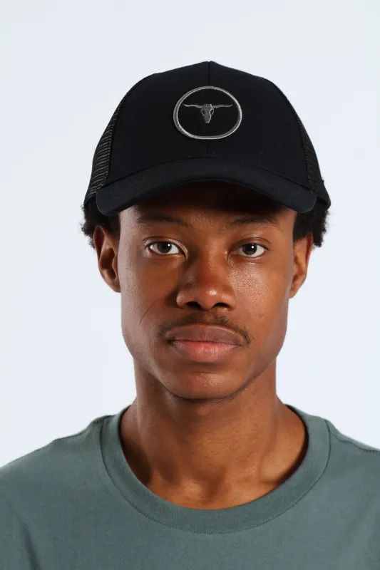 Bull Patch Trucker Cap - Black sold by Edgars 