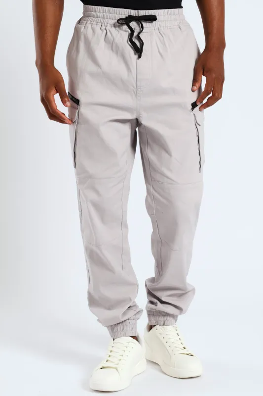 Zip Cargo Pants - Light Grey sold by Edgars