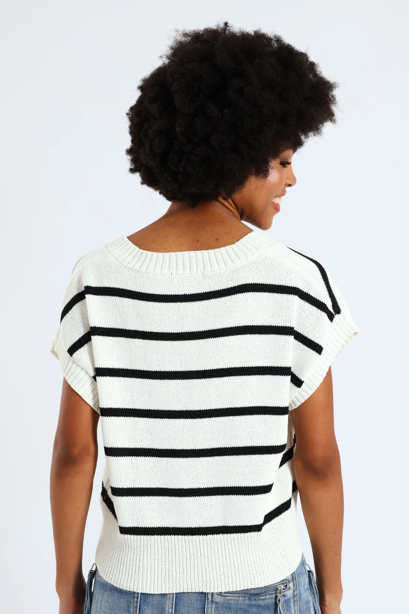 Stripe Knit Tee - White sold by Edgars product image thumbnail 3