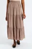 Elasticated Waist Tiered Gypsy Maxi Skirt - Taupe sold by Edgars