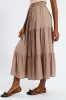 Elasticated Waist Tiered Gypsy Maxi Skirt - Taupe sold by Edgars