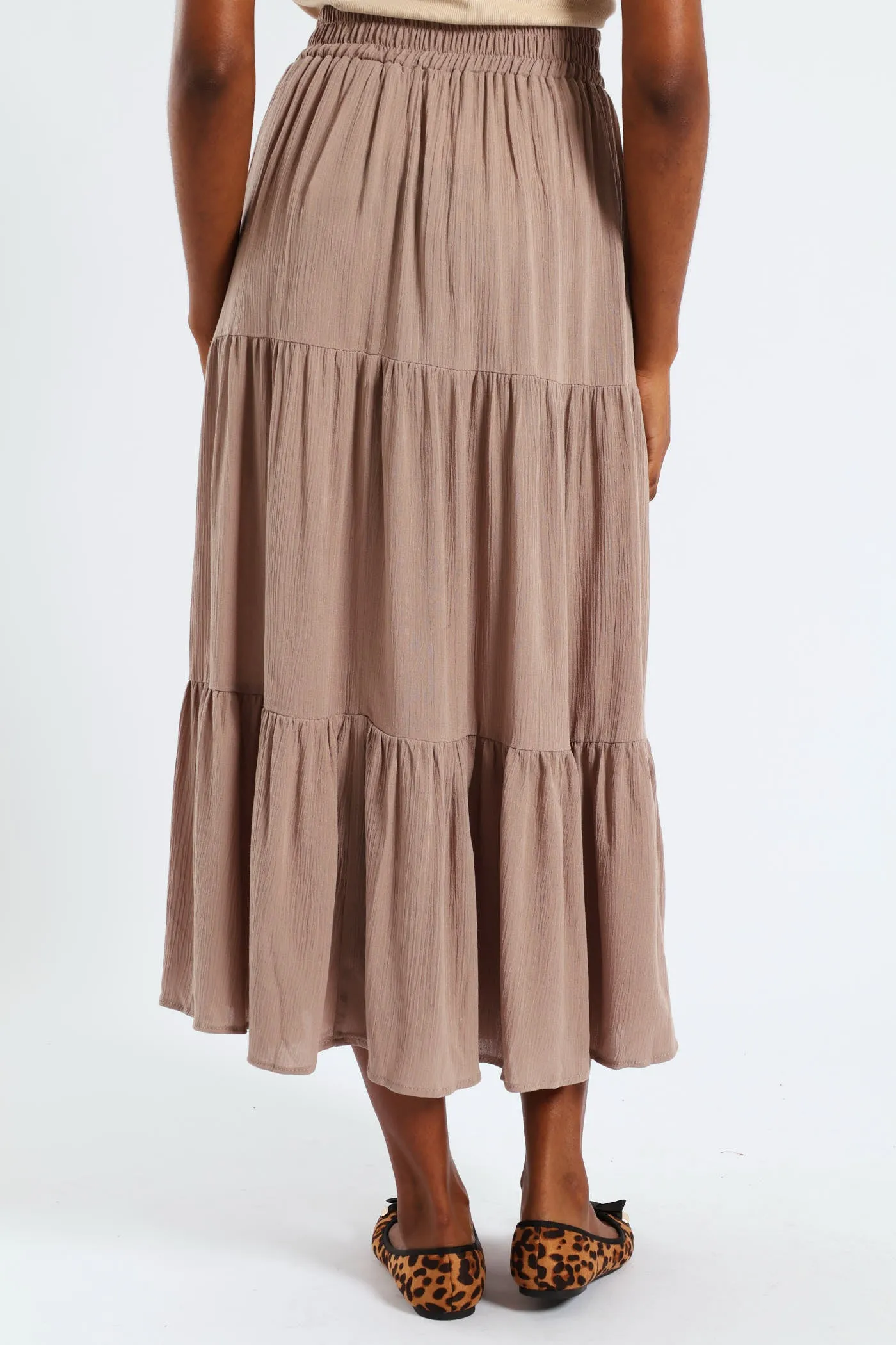 Elasticated Waist Tiered Gypsy Maxi Skirt - Taupe sold by Edgars product image thumbnail 4