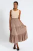 Elasticated Waist Tiered Gypsy Maxi Skirt - Taupe sold by Edgars