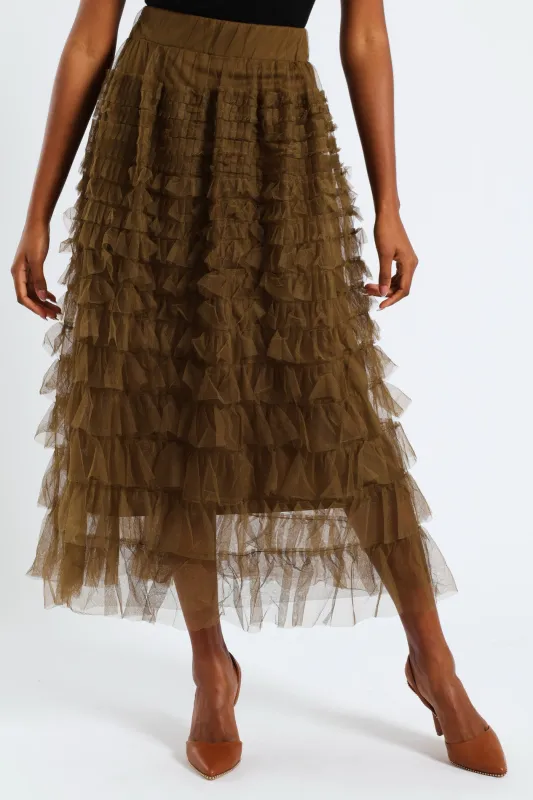 Rara Midi Skirt - Olive made by Edgars