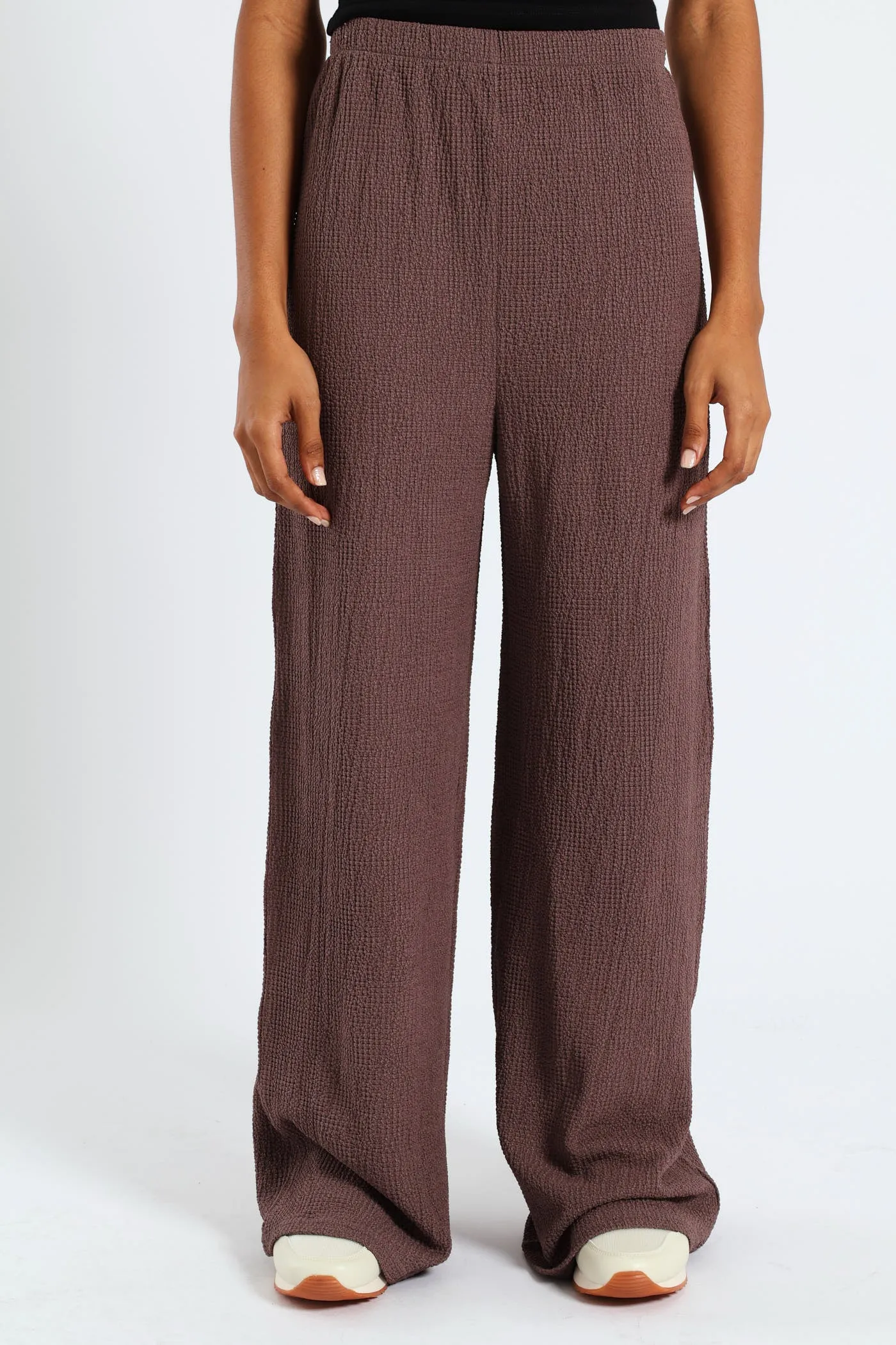 Crinkle Knit Wide Leg Pants - Taupe sold by Edgars product image thumbnail 3