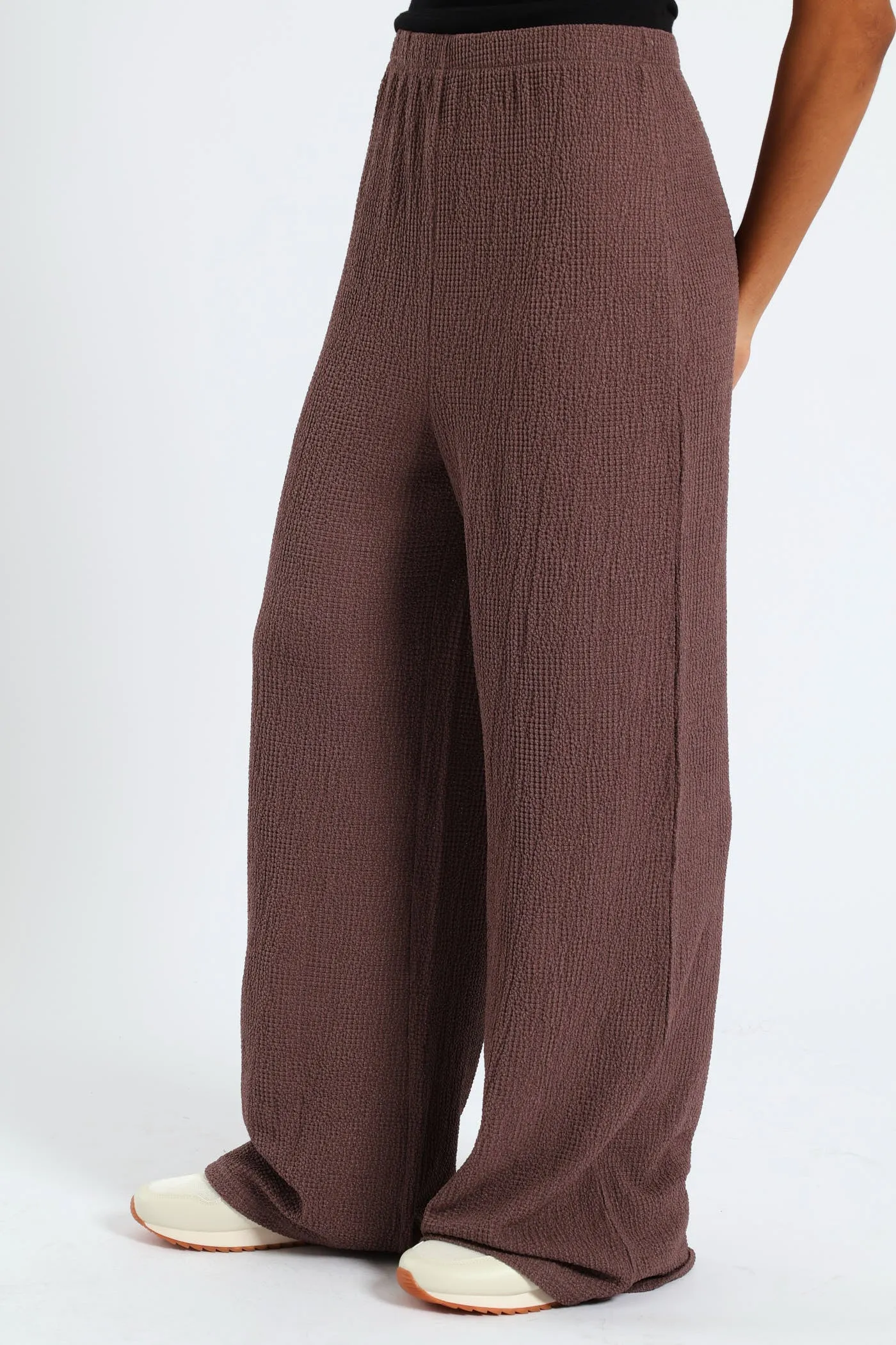 Crinkle Knit Wide Leg Pants - Taupe sold by Edgars product image thumbnail 2