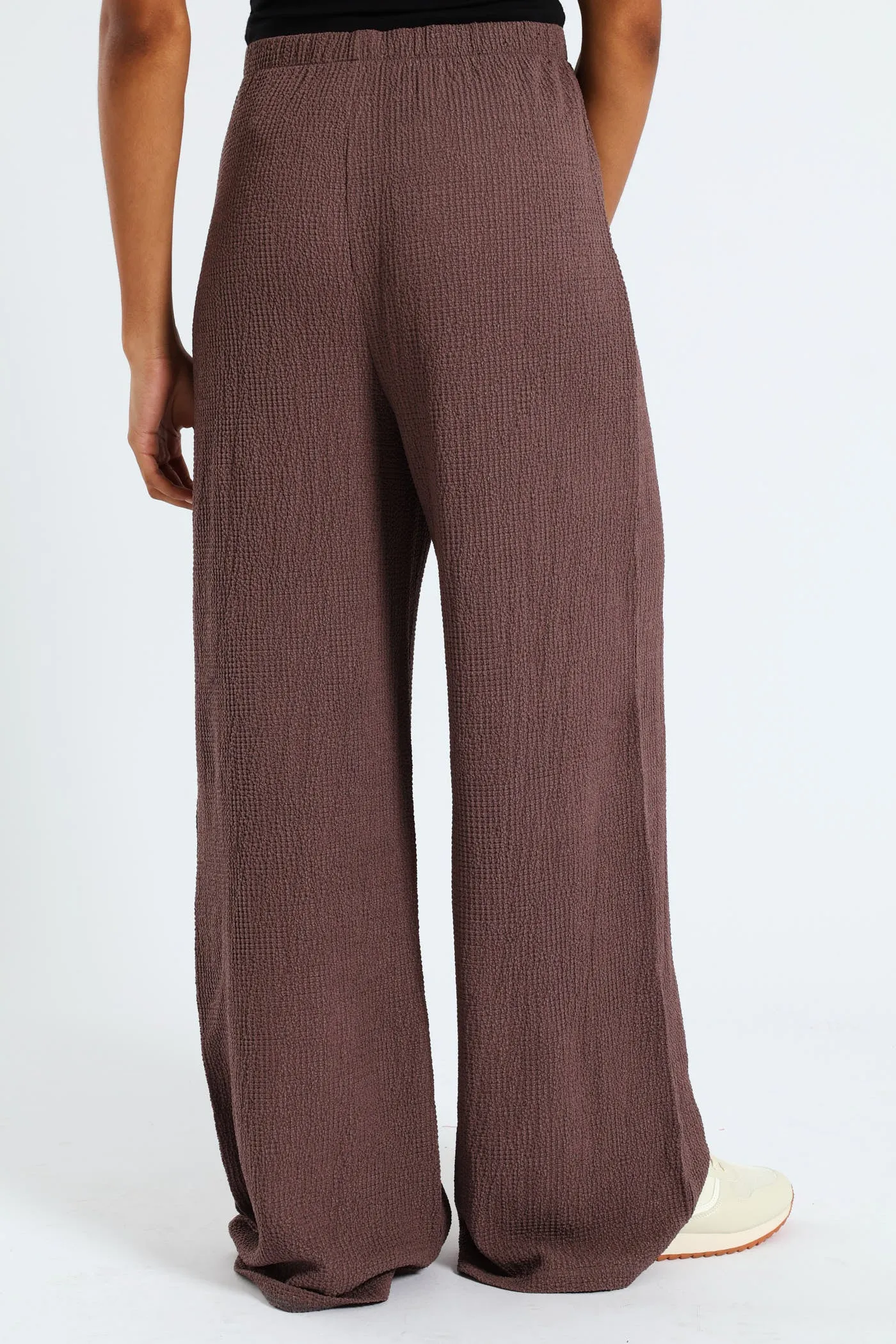 Crinkle Knit Wide Leg Pants - Taupe sold by Edgars product image thumbnail 4