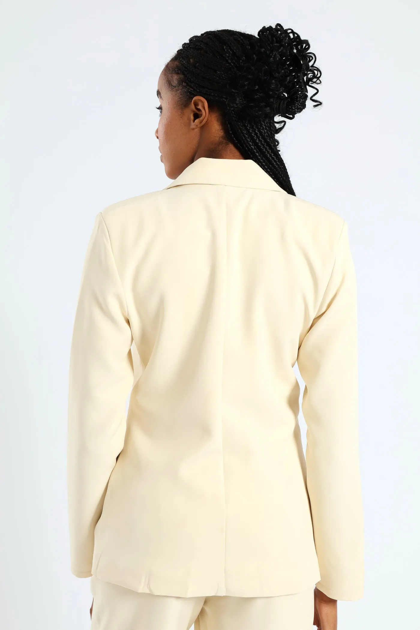 Long Length Double Button Sleeve Blazer - Cream sold by Edgars product image thumbnail 4
