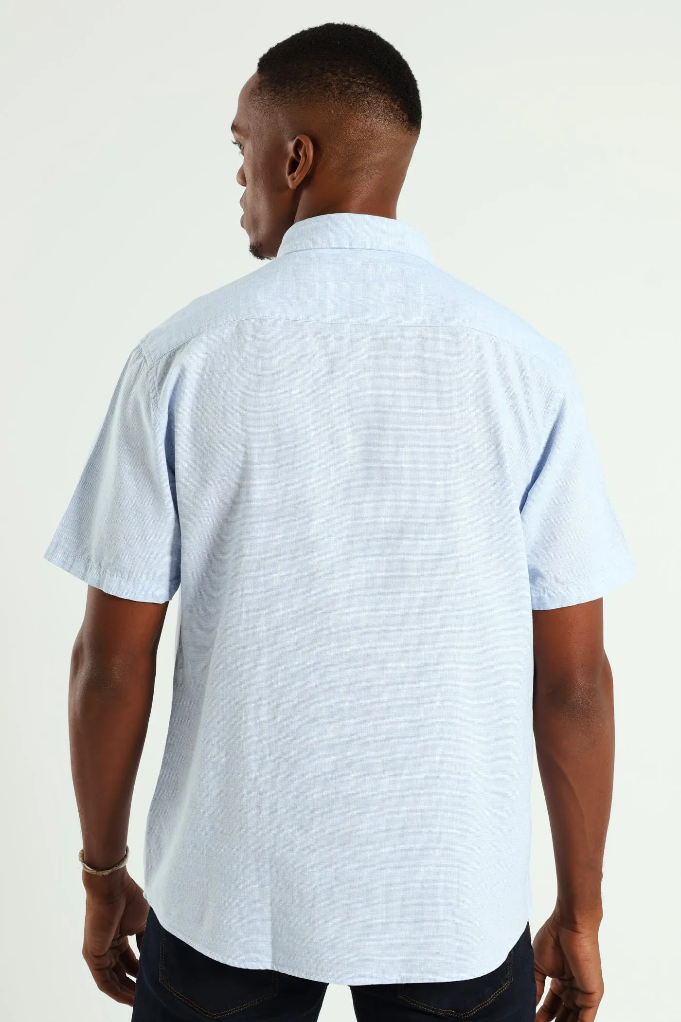 Short Sleeve Slub Shirt - Blue sold by Edgars product image thumbnail 3