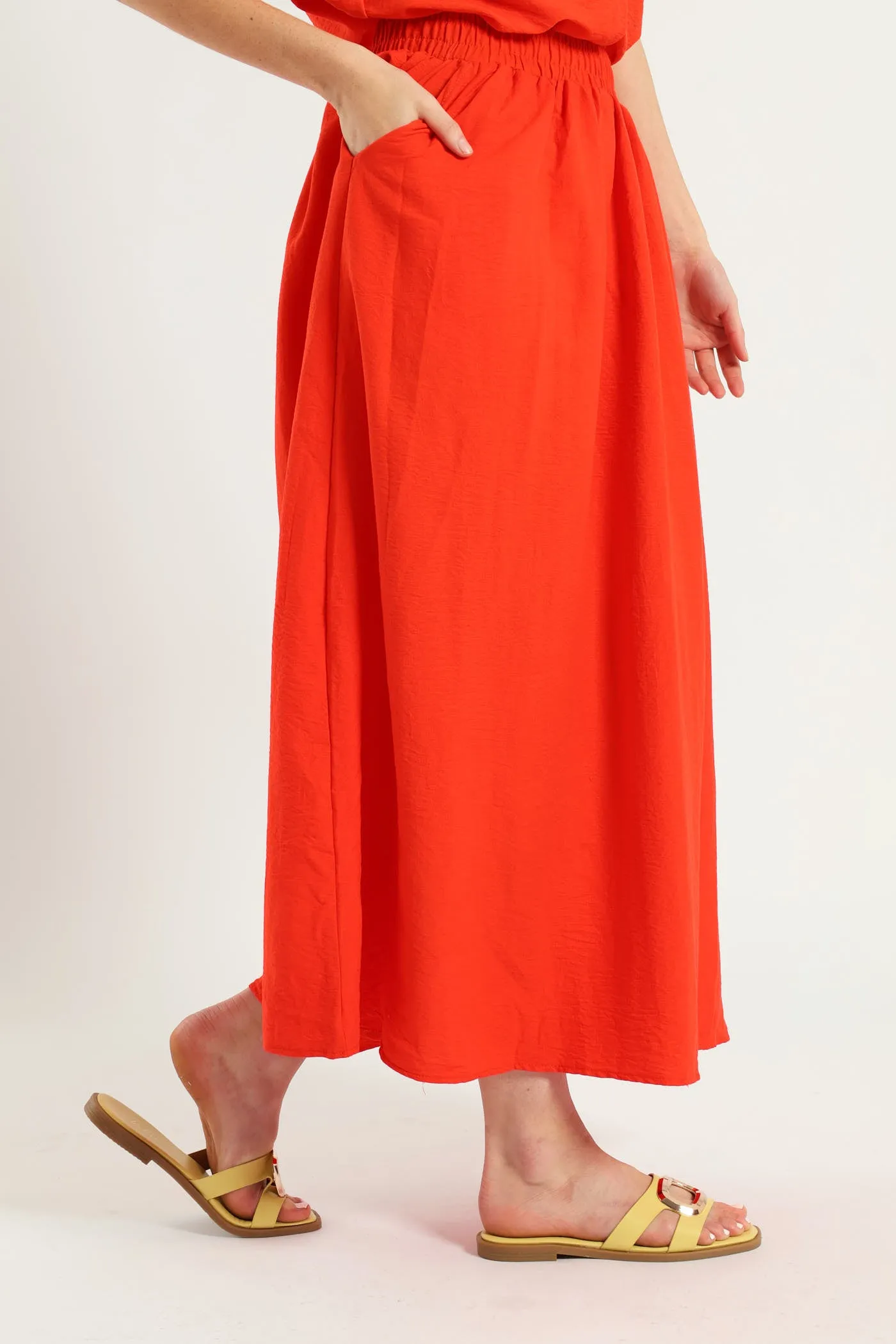 Textured Flare Midi Skirt - Vermilion sold by Edgars product image thumbnail 3