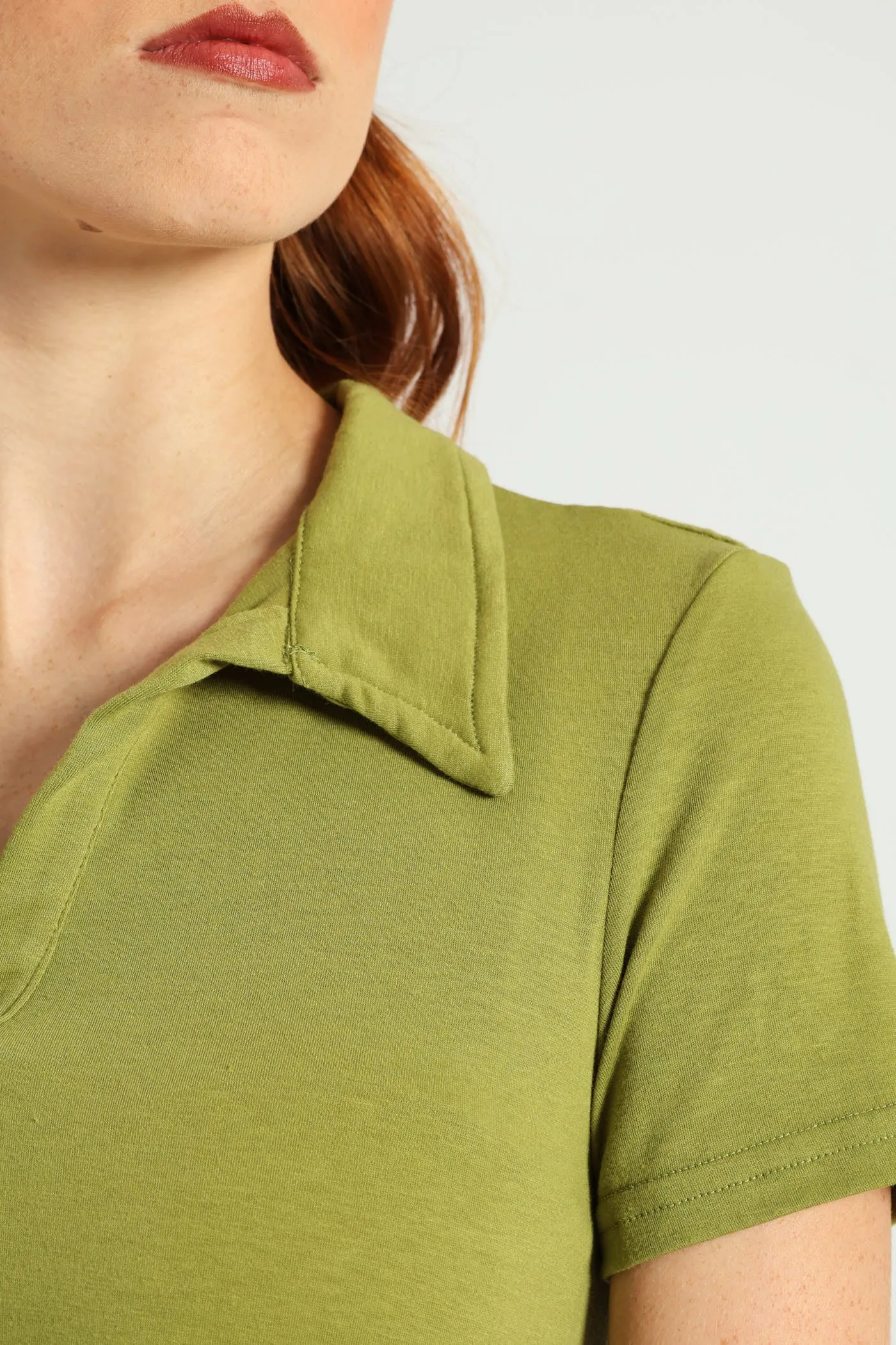 Jonny Collar Tiered Cotton Combo Midaxi Dress - Olive sold by Edgars product image thumbnail 4