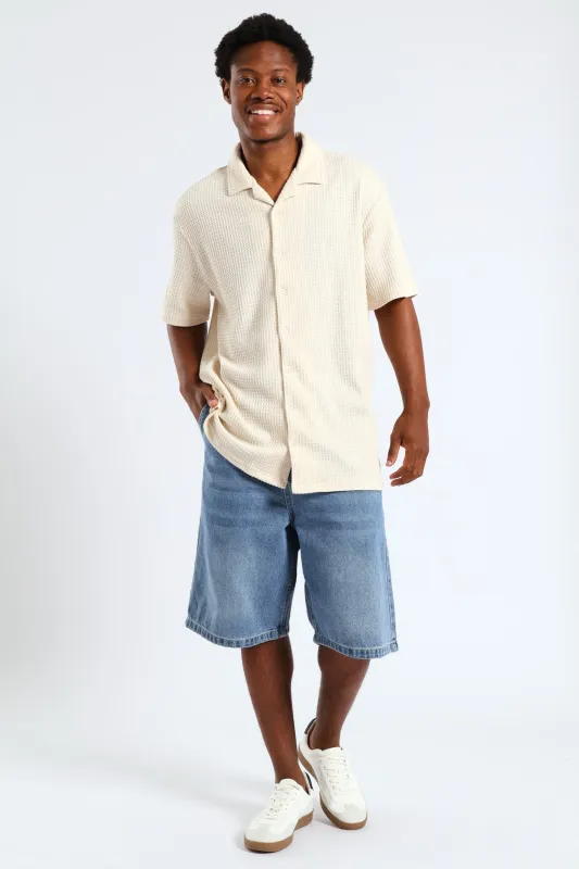Baggy Denim Shorts - Blue sold by Edgars 