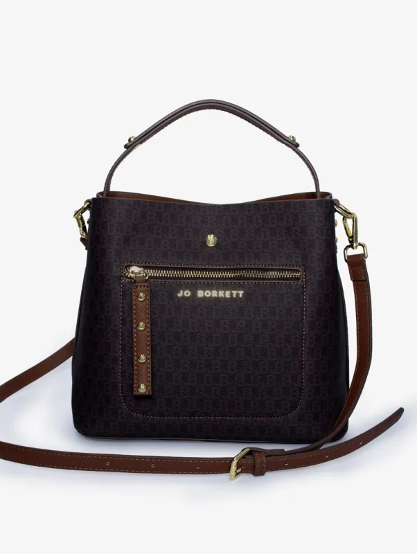 Elexi Logo Zip Front Bag - Brown sold by Edgars