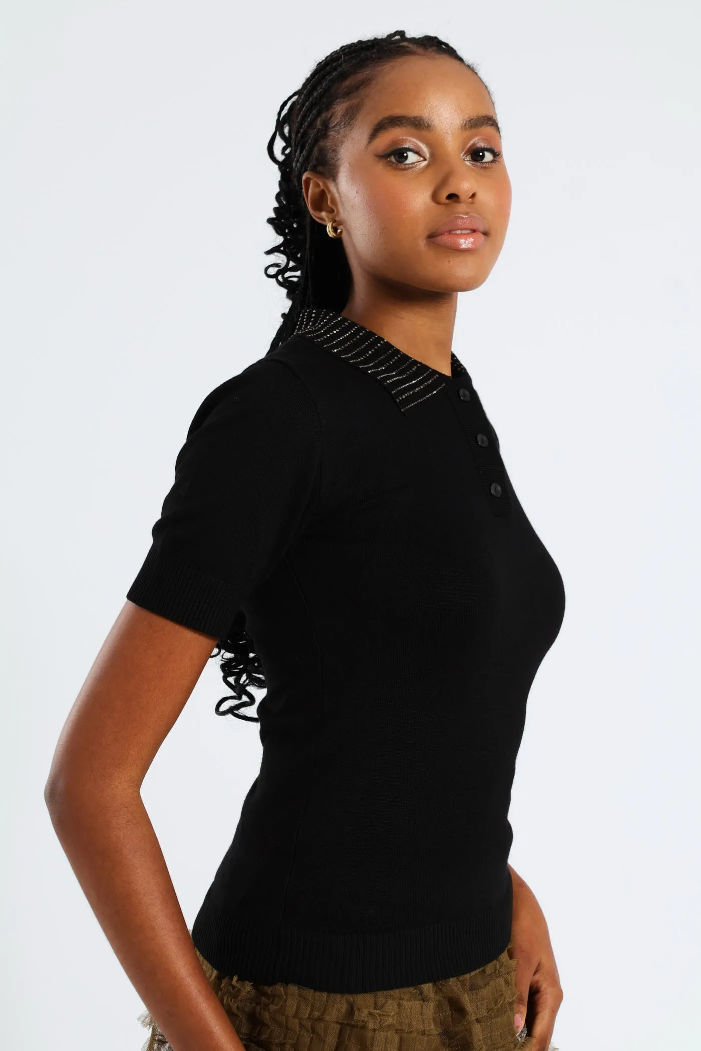 Embellished Collar Golfer - Black sold by Edgars product image thumbnail 3