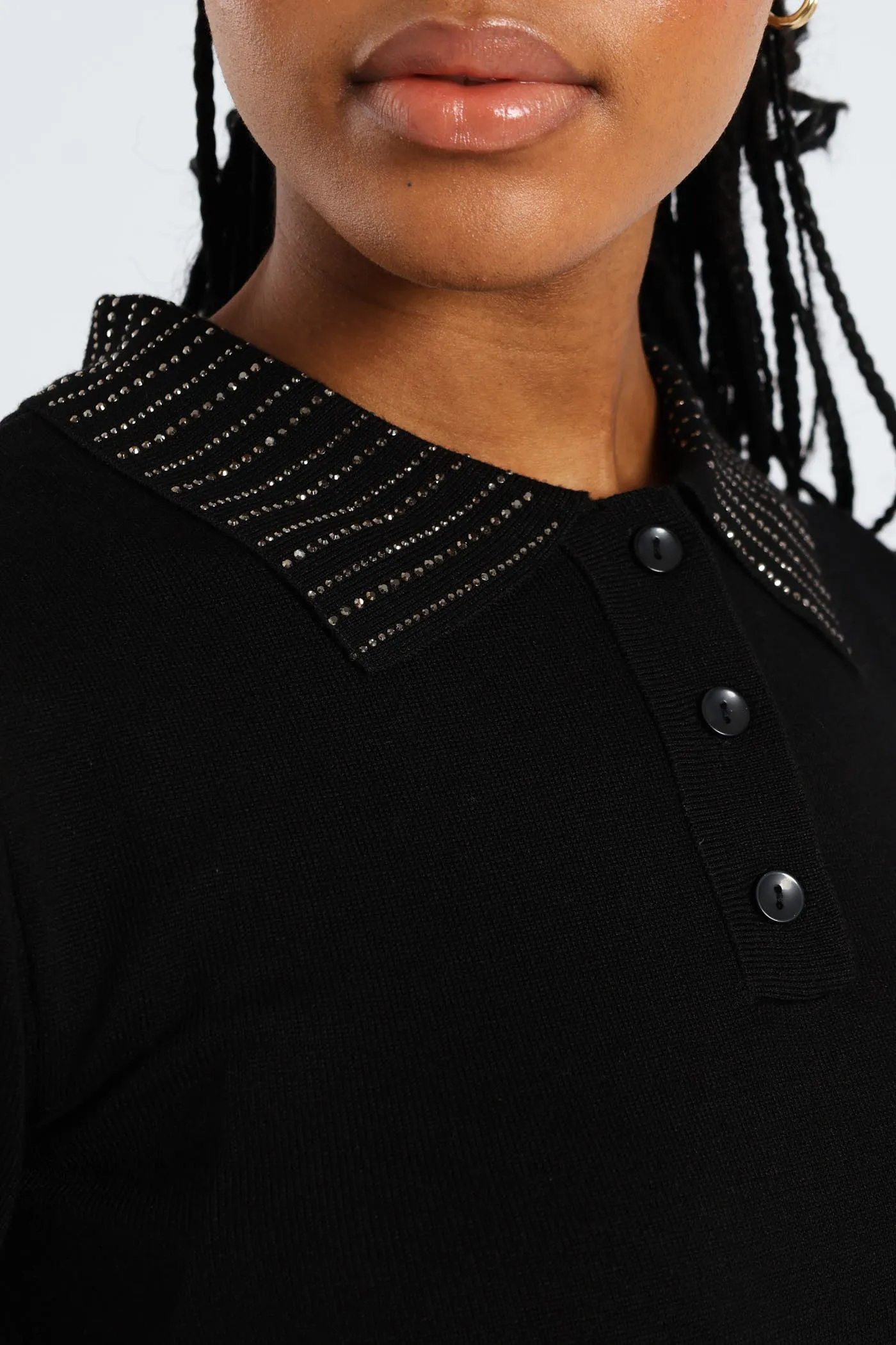 Embellished Collar Golfer - Black sold by Edgars product image thumbnail 2