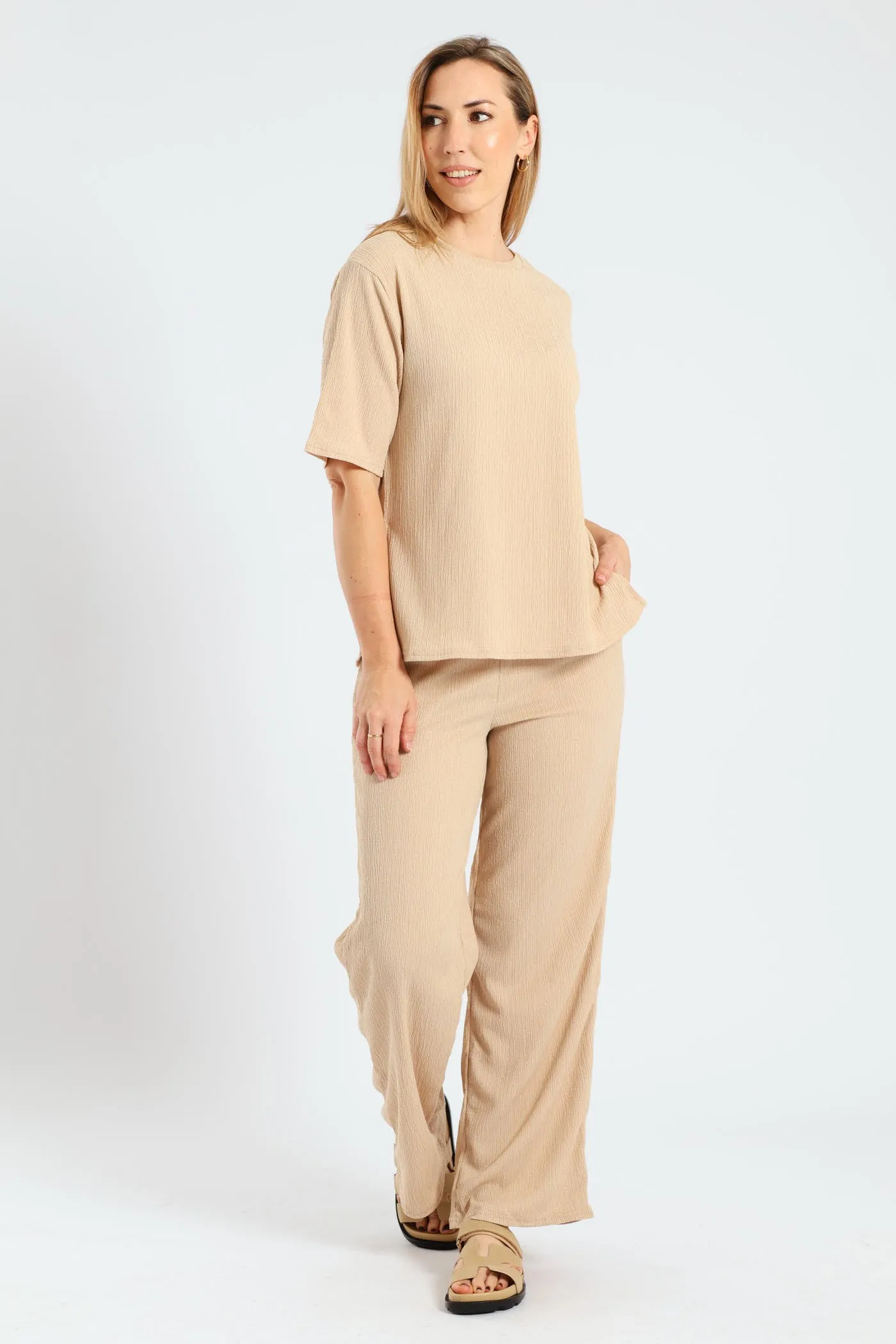 Pull On Crinkle Wideleg Pants - Stone sold by Edgars product image thumbnail 2