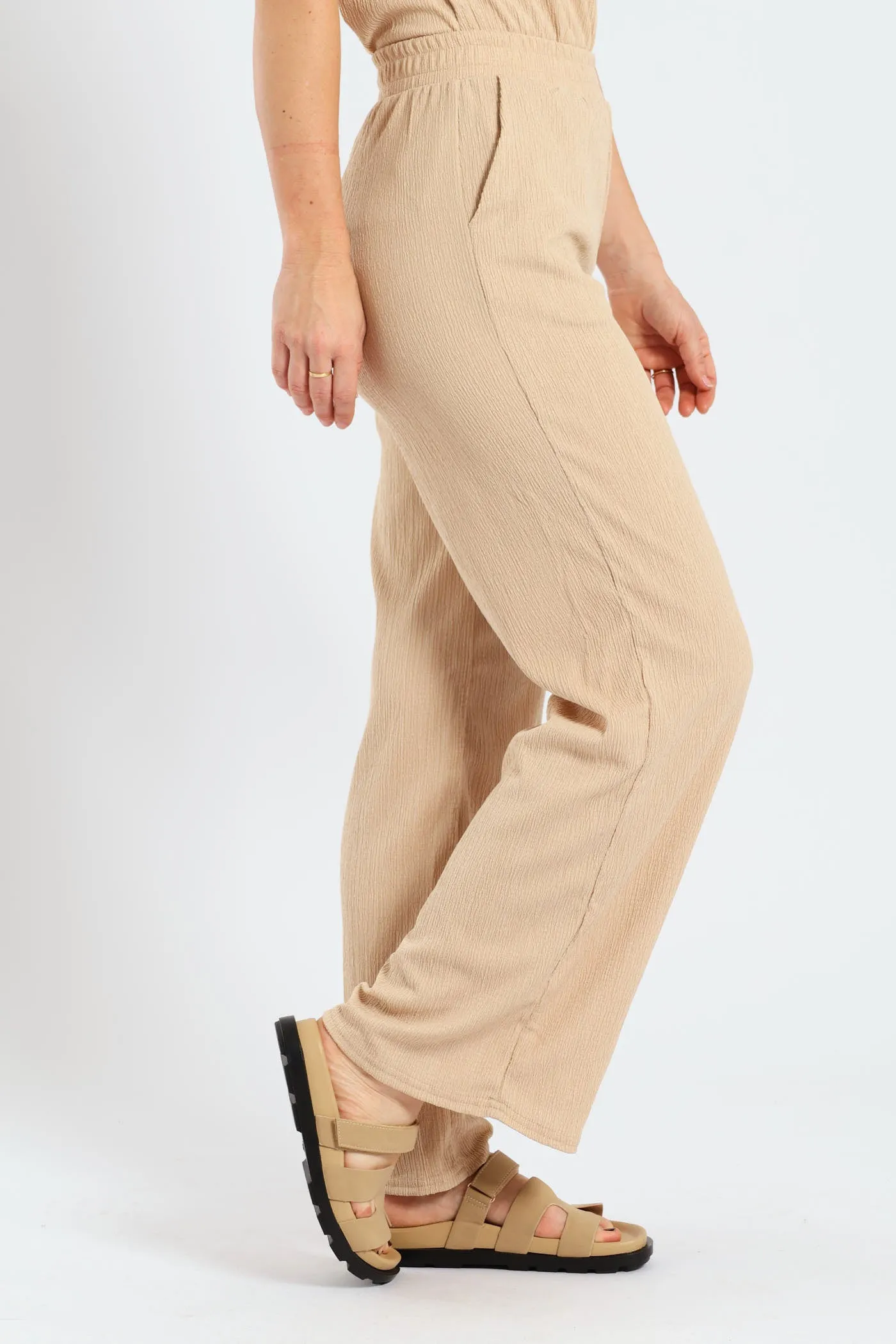 Pull On Crinkle Wideleg Pants - Stone sold by Edgars product image thumbnail 3